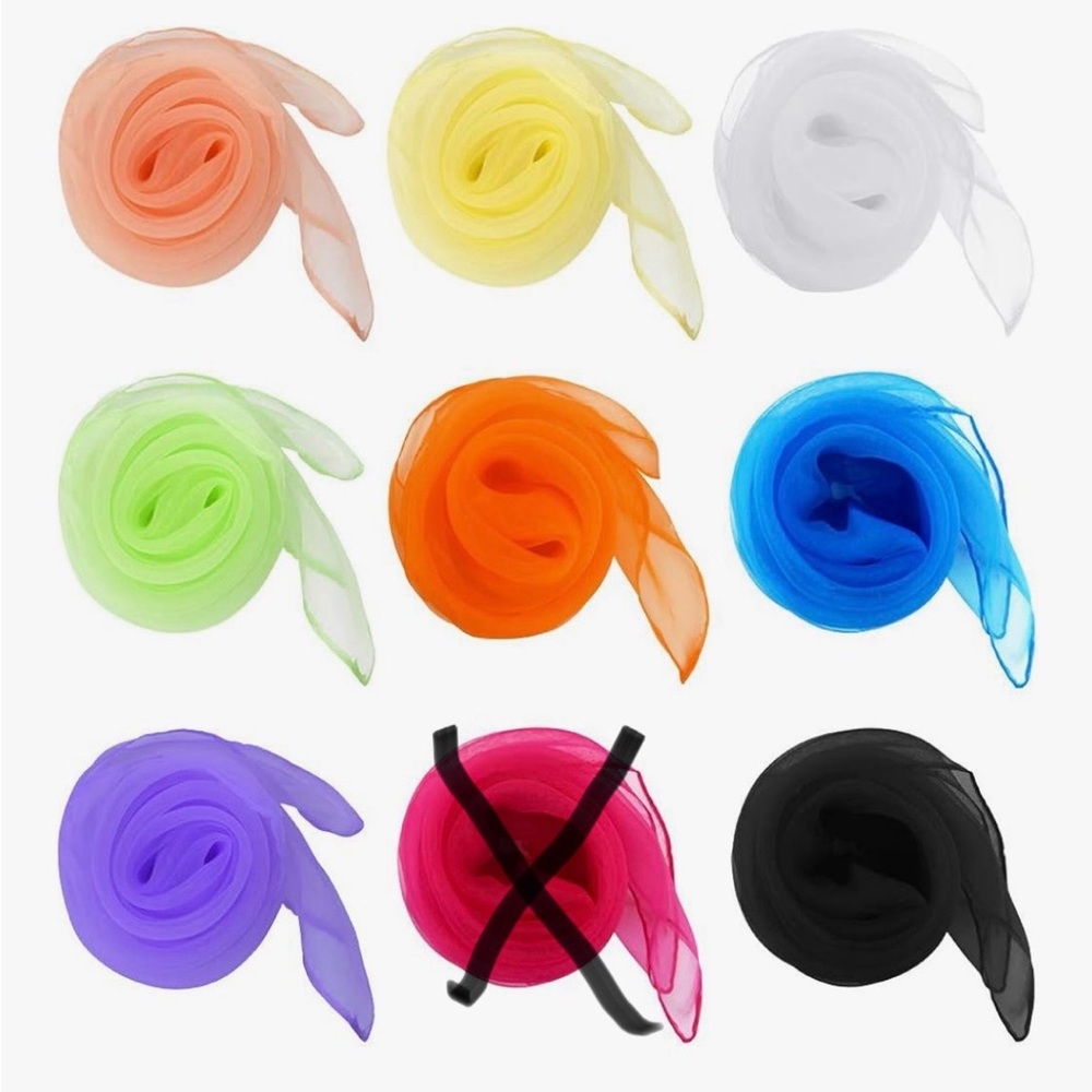 Colorful Sheer Chiffon Scarves Set
